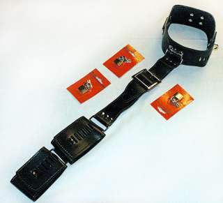 Top Quality Cow Leather Neck Collar With Wrist Cuffs Restraints