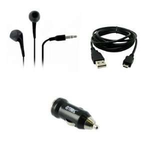  Lumia 900 3.5mm Stereo Earbud Headphones (Black) + USB Car Charger 