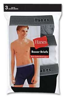  Hanes Boys Boxer Briefs 3 Pack   B749A3 Clothing