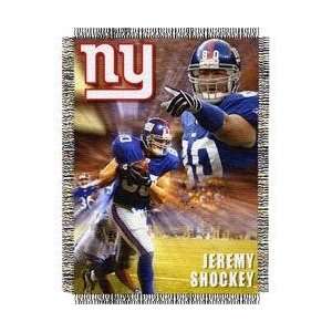 Jeromy Shockey #80 New York Giants NFL Woven Tapestry Throw Blanket 