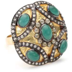 Fine Jewelry by Kevia Byzantium Emerald and Diamond Shield Ring 