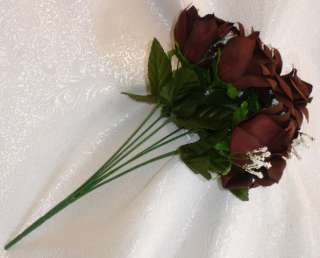  CHOCOLATE BROWN DARK TRUFFLE Soft Silk Wedding Flowers Bouquets  