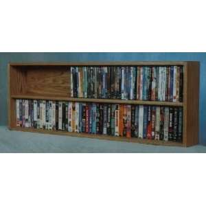  Wood Shed Solid Oak Wide DVD VHS CD Storage Rack 210 4W 