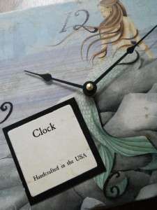 Unique Italian Marble Mermaid Clock w/ Easel Mermaids Wall Clocks 