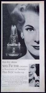 Vintage 1960 Max Factor Pan Stik Make Up Magazine Ad  