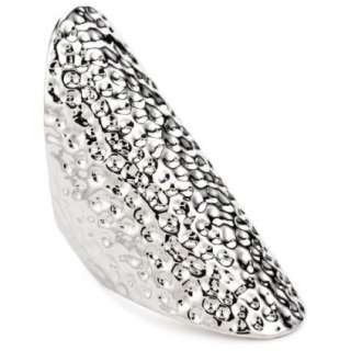 Beyond Rings Long Matte Silver Finger Ring   designer shoes, handbags 