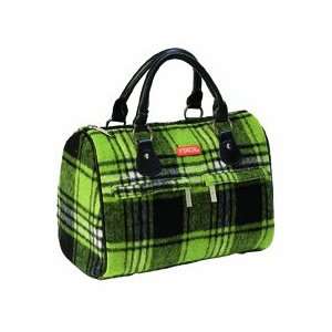  Sachi Green Plaid Flannel Speed Style Insulated Lunch Bag 