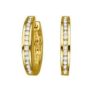  10K Yellow Gold 1/2 ct. Diamond Huggie Earrings Jewelry