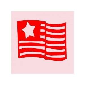  flag and Star   Removeable Wall Decal   selected color Silver 