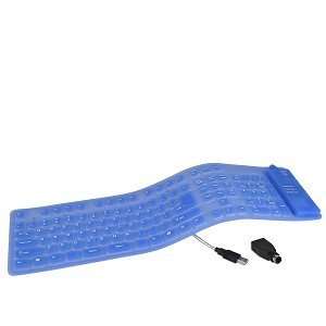   Flexible Roll Up Silicone Illuminated Keyboard (Blue) Electronics
