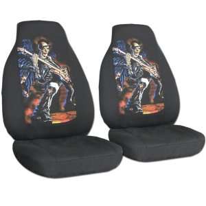 Black Hot Guitar seat covers for a 2006 to 2012 Chevrolet Impala 