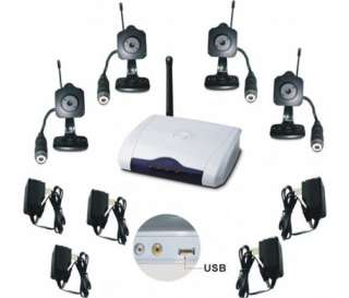 Wireless Video Security Camera System 4 Ch Mini Spy Cam USB DVR 