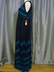 NWT MISSONI For Target Blue Zig Zag Print Sleeveless Maxi Dress XL 