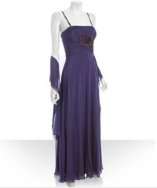Alberto Makali purple beaded bodice silk gown style# 315364801