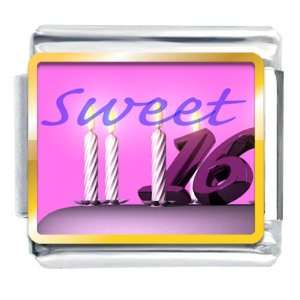  Pink Sweet Sixteen Italian Charms Bracelet Link Pugster 