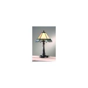 Devlin Lam 313 TB Victorian Sage Stained Glass Table Lamp