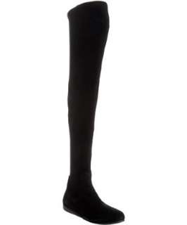 Prada black suede over the knee boots   