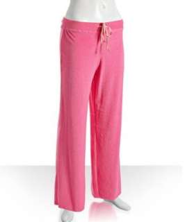 Betsey Johnson pink terry cotton bow detail pajama pants   up 