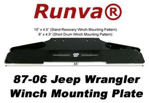 Winch Mount Plate For 87 06 Jeep Wrangler  