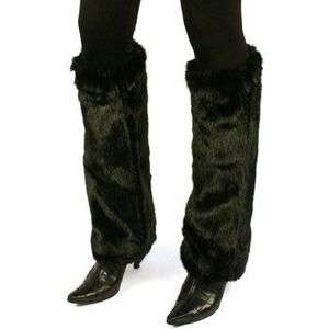 Winter Faux Fake Mink Fur Animal Dance Ski Long Leg Warmer Boot Shoe 