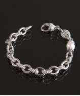 style #315978801 pearl and textured silver link Sarafina bracelet