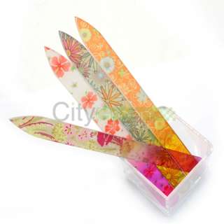 New 5.5 4 Color Crystal Glass Nail Files Durable Case  