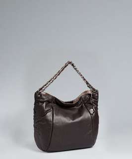 Furla espresso leather chain handle tote