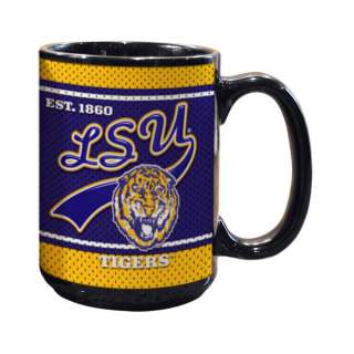 Give you beverage a new look with the LSU Tigers 15oz. Jersey Mug 