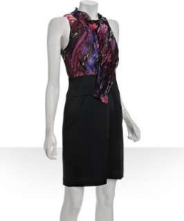 BCBGMAXAZRIA azalea graphic georgette combo dress   