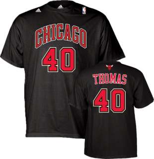 Kurt Thomas adidas Black Name and Number Chicago Bulls T Shirt  