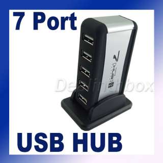 USB 7 Port HUB Powered + AC Adapter Cable High Speed EU  