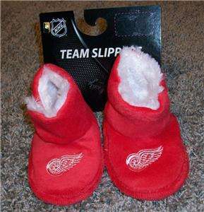 Detroit RED WINGS NHL BABY BOOT SLIPPERS XL 12 24 Mos  