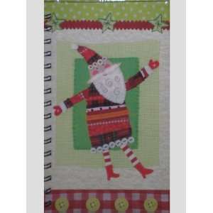  Quilted Santa Christmas Holiday Spiral Journal Office 