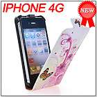 NEW BUTTERFLY LEATHER FLIP POUCH CASE COVER FOR APPLE IPHONE 4 4G 4S 