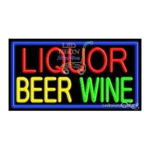 Liquor Beer Wine Neon Sign 20 inch tall x 37 inch wide x 3.5 inch deep 
