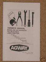 Agway AG185H42STA Lawn Tractor Owners Manual  