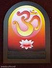 Beauty Om Lotus Abstract Wood Frame HinduArt Painting