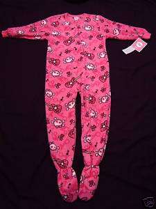 Pink skull sleeper pajamas/ footed pajamas size 4/5 XS  