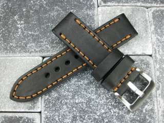 26mm NEW COW LEATHER STRAP BAND for PANERAI 26 Black  
