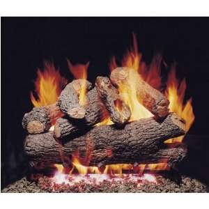   Oak Vented Propane Gas Log Set W/ G4 Burner And Variable Flame Remote