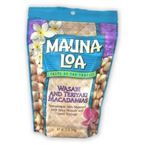 Mauna Loa Macadamia Nuts, Wasabi and Teriyaki, Large 12 Ounce 