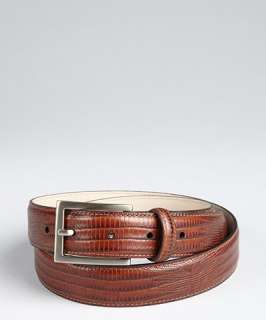 Trafalgar chestnut lizard embossed leather Hampton belt