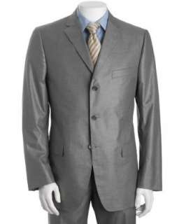 Zegna Z Zegna grey pinstripe cotton 3 button City suit with flat 