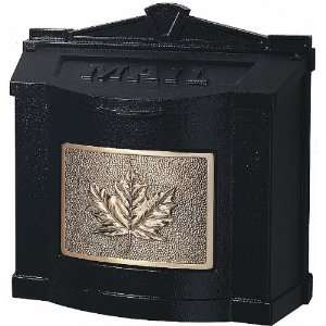  Gaines WM Wall Mount Mailbox, Leaf Design WM 3C, Black 