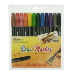  Uchida Brush Markers, Primary, 12 Pack Arts, Crafts 