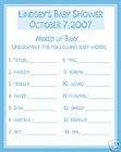 24 Personalized Baby Shower Game Cards  Mixed up Baby