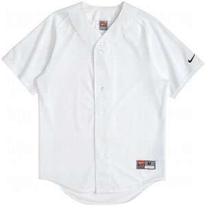  Nike Full Button Mesh Jersey   Mens   White/Black Sports 