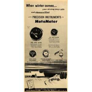  1958 Ad MotoMeter Fuel Oil Temperature Gauges Fisher 