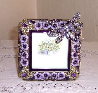 Incredible DRAGONFLY PICTURE FRAME, Jeweled Enameled  