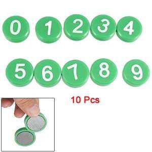   Green Magnetic Round Button Refrigerator Sticker 10 Pcs Kitchen